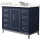 A thumbnail of the Wyndham Collection WCH515142S-QTZ-US3MXX Dark Blue / Giotto Quartz Top / Brushed Nickel Hardware