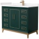 A thumbnail of the Wyndham Collection WCH515142S-VCA-UNSMXX Green / Carrara Cultured Marble Top / Satin Bronze Hardware