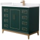 A thumbnail of the Wyndham Collection WCH515142S-VCA-UNSMXX Green / White Cultured Marble Top / Satin Bronze Hardware