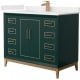 A thumbnail of the Wyndham Collection WCH515142S-QTZ-UNSMXX Green / White Quartz Top / Satin Bronze Hardware