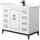 A thumbnail of the Wyndham Collection WCH515142S-VCA-UNSMXX White / Carrara Cultured Marble Top / Matte Black Hardware