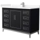 A thumbnail of the Wyndham Collection WCH515148S-VCA-UNSMXX Black / Carrara Cultured Marble Top / Brushed Nickel Hardware