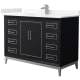 A thumbnail of the Wyndham Collection WCH515148S-QTZ-UNSMXX Black / Giotto Quartz Top / Brushed Nickel Hardware