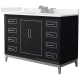 A thumbnail of the Wyndham Collection WCH515148S-QTZ-US3MXX Black / White Quartz Top / Brushed Nickel Hardware