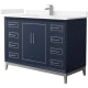 A thumbnail of the Wyndham Collection WCH515148S-VCA-UNSMXX Dark Blue / Carrara Cultured Marble Top / Brushed Nickel Hardware