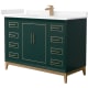 A thumbnail of the Wyndham Collection WCH515148S-VCA-UNSMXX Green / Carrara Cultured Marble Top / Satin Bronze Hardware