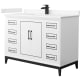A thumbnail of the Wyndham Collection WCH515148S-VCA-UNSMXX White / Carrara Cultured Marble Top / Matte Black Hardware