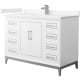 A thumbnail of the Wyndham Collection WCH515148S-VCA-UNSMXX White / Carrara Cultured Marble Top / Brushed Nickel Hardware