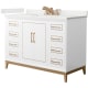 A thumbnail of the Wyndham Collection WCH515148S-QTZ-US3MXX White / White Quartz Top / Satin Bronze Hardware