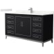 A thumbnail of the Wyndham Collection WCH515160S-QTZ-UNSMXX Black / Giotto Quartz Top / Brushed Nickel Hardware