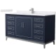 A thumbnail of the Wyndham Collection WCH515160S-VCA-UNSMXX Dark Blue / White Cultured Marble Top / Brushed Nickel Hardware