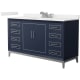 A thumbnail of the Wyndham Collection WCH515160S-QTZ-US3MXX Dark Blue / White Quartz Top / Brushed Nickel Hardware