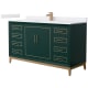 A thumbnail of the Wyndham Collection WCH515160S-VCA-UNSMXX Green / White Cultured Marble Top / Satin Bronze Hardware