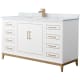 A thumbnail of the Wyndham Collection WCH515160S-NAT-UNSMXX White / Satin Bronze Hardware