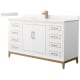 A thumbnail of the Wyndham Collection WCH515160S-QTZ-UNSMXX White / Giotto Quartz Top / Satin Bronze Hardware