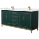 A thumbnail of the Wyndham Collection WCH515172D-VCA-UNSMXX Green / White Cultured Marble Top / Satin Bronze Hardware