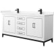 A thumbnail of the Wyndham Collection WCH515172D-VCA-UNSMXX White / Carrara Cultured Marble Top / Matte Black Hardware