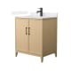 A thumbnail of the Wyndham Collection WCH717130S-VCA-UNSMXX White Oak / White Cultured Marble Top / Matte Black Hardware