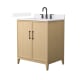 A thumbnail of the Wyndham Collection WCH717130S-QTZ-US3MXX White Oak / White Quartz Top / Matte Black Hardware