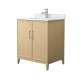 A thumbnail of the Wyndham Collection WCH717130S-CM-UNSMXX White Oak / Brushed Nickel Hardware