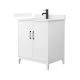 A thumbnail of the Wyndham Collection WCH717130S-VCA-UNSMXX White / White Cultured Marble Top / Matte Black Hardware