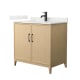 A thumbnail of the Wyndham Collection WCH717136S-QTZ-UNSMXX White Oak / Giotto Quartz Top / Matte Black Hardware