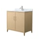 A thumbnail of the Wyndham Collection WCH717136S-CM-UNSMXX White Oak / Brushed Nickel Hardware