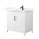 A thumbnail of the Wyndham Collection WCH717136S-VCA-UNSMXX White / Carrara Cultured Marble Top / Matte Black Hardware