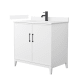 A thumbnail of the Wyndham Collection WCH717136S-QTZ-UNSMXX White / White Quartz Top / Matte Black Hardware