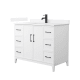 A thumbnail of the Wyndham Collection WCH717142S-QTZ-UNSMXX White / White Quartz Top / Matte Black Hardware