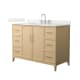 A thumbnail of the Wyndham Collection WCH717148S-QTZ-US3MXX White Oak / Giotto Quartz Top / Brushed Nickel Hardware