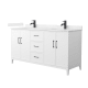 A thumbnail of the Wyndham Collection WCH717166D-VCA-UNSMXX White / Carrara Cultured Marble Top / Matte Black Hardware