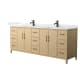 A thumbnail of the Wyndham Collection WCH717184D-QTZ-UNSMXX White Oak / Giotto Quartz Top / Matte Black Hardware