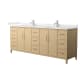 A thumbnail of the Wyndham Collection WCH717184D-QTZ-UNSMXX White Oak / Giotto Quartz Top / Brushed Nickel Hardware