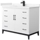 A thumbnail of the Wyndham Collection WCH818142S-VCA-UNSMXX White / Carrara Cultured Marble Top / Matte Black Hardware