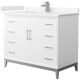 A thumbnail of the Wyndham Collection WCH818142S-VCA-UNSMXX White / Carrara Cultured Marble Top / Brushed Nickel Hardware