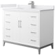 A thumbnail of the Wyndham Collection WCH818142S-VCA-UNSMXX White / White Cultured Marble Top / Brushed Nickel Hardware