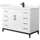 A thumbnail of the Wyndham Collection WCH818148S-VCA-UNSMXX White / Carrara Cultured Marble Top / Matte Black Hardware