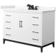 A thumbnail of the Wyndham Collection WCH818148S-QTZ-US3MXX White / Giotto Quartz Top / Matte Black Hardware