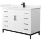 A thumbnail of the Wyndham Collection WCH818148S-QTZ-UNSMXX White / White Quartz Top / Matte Black Hardware