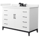 A thumbnail of the Wyndham Collection WCH818148S-QTZ-US3MXX White / White Quartz Top / Matte Black Hardware