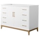 A thumbnail of the Wyndham Collection WCH818148S-CXSXX-MXX White / Satin Bronze Hardware
