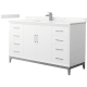 A thumbnail of the Wyndham Collection WCH818160S-QTZ-UNSMXX White / Giotto Quartz Top / Brushed Nickel Hardware