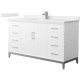 A thumbnail of the Wyndham Collection WCH818160S-VCA-UNSMXX White / White Cultured Marble Top / Brushed Nickel Hardware