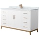 A thumbnail of the Wyndham Collection WCH818160S-CMUNS-MXX White / Satin Bronze Hardware