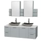 A thumbnail of the Wyndham Collection WCR410060DDGWSMED White Stone Top / Altair Black Granite Sink