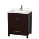 A thumbnail of the Wyndham Collection WCS141430S-QTZ-UNSMXX Espresso / White Quartz Top / Brushed Chrome Hardware