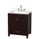 A thumbnail of the Wyndham Collection WCS141430S-QTZ-US3MXX Espresso / White Quartz Top / Brushed Chrome Hardware