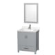 A thumbnail of the Wyndham Collection WCS141430S-QTZ-UNSM24 Gray / Giotto Quartz Top / Brushed Chrome Hardware