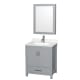 A thumbnail of the Wyndham Collection WCS141430S-QTZ-UNSMED Gray / Giotto Quartz Top / Brushed Chrome Hardware